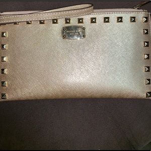 MK Gold Studded- Large Wristlet